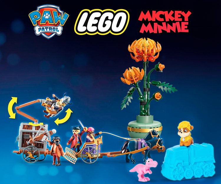 Brinquedos Entrega Imediata - Minnie, Patrulha Pata, Lego - desde 0,99Eur