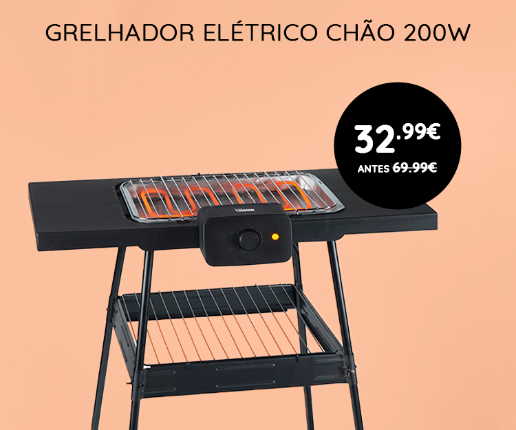 Grelhador Elétrico Chão 200W só 32,99€