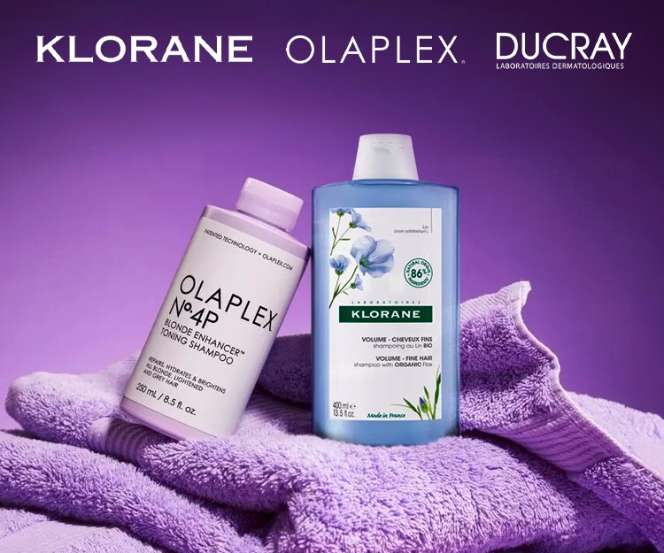 Maior Gama de Cabelo- Olaplex, Klorane e Ducray