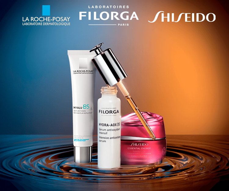 Skincare - Shiseido, Filorga, La Roche Posay