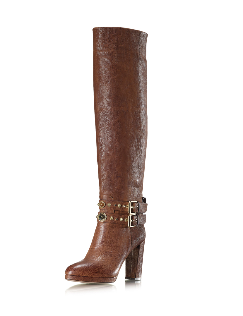 botas camel cano alto