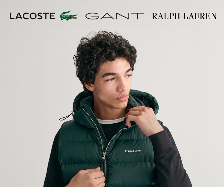 Lacoste, Gant e Ralph Lauren