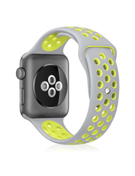 imagem de Bracelete deportiva de silicone compatível iWatch 42mm / 44mm Tamanho S/M Cinzento2