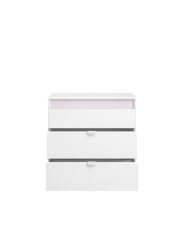 imagem de Consola 3 gavetas Pirueta branca + bordas rosa/cinza seixo17