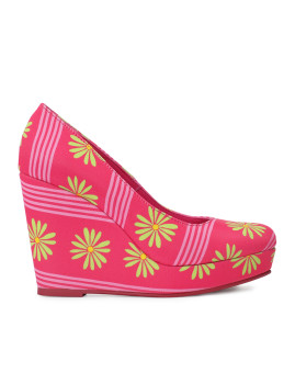 imagem de Sapatos com Plataforma Fuchsia-Flor-Pistacho2