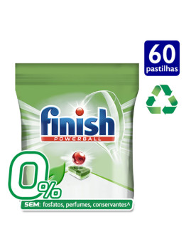 imagem grande de Finish Detergente Máquina Loiça Pastilhas 0% 60 Pastilhas1