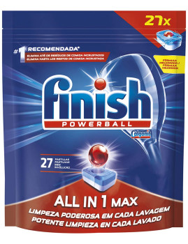 imagem de Finish Detergente Máquina Loiça All in One Limão 27 Pastilhas1