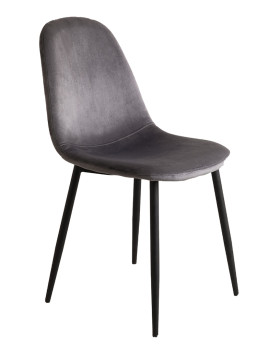 imagem de Cadeira Oslo Veludo Metal Cinza Escuro1