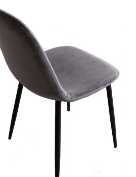 imagem de Cadeira Oslo Veludo Metal Cinza Escuro3