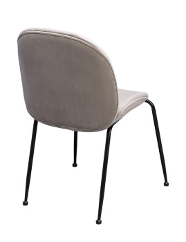 imagem grande de Cadeira Modern Veludo Metal Bege3
