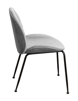 imagem de Cadeira Modern Veludo Metal Cinza Claro2