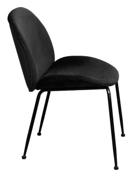 imagem de Cadeira Modern Veludo Metal Preta2
