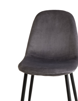 imagem grande de Cadeira Oslo Veludo Metal Cinza Escuro2