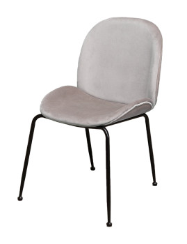 imagem grande de Cadeira Modern Veludo Metal Bege1