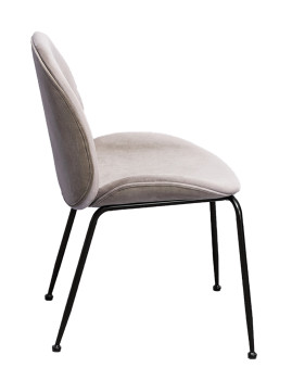 imagem de Cadeira Modern Veludo Metal Bege2