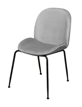 imagem grande de Cadeira Modern Veludo Metal Cinza Claro1