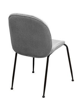 imagem grande de Cadeira Modern Veludo Metal Cinza Claro3