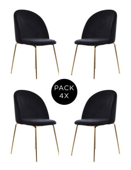 imagem de Pack 4 Cadeiras Glam Preta1