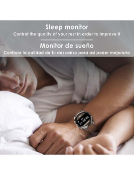 imagem grande de Bracelete de Metal Smartwatch L13 com Modo Multiesportivo Prateado 8