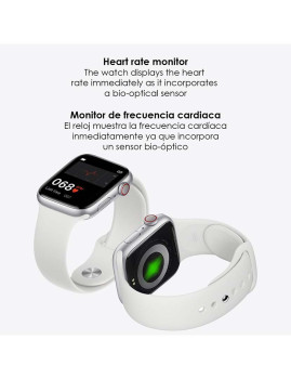 imagem grande de Smartwatch U78T com Chamadas Bluetooth Temperatura Corporal e Monitor Cardíaco Branco3