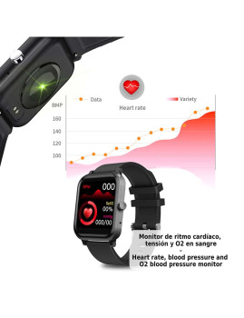 imagem de Smartwatch H10 com Monitor Cardíaco Tensão e de O2 no Sangue Preto2