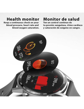 imagem de Smartwatch T23 com Temperatura Corporal Tensão e Oxigénio no Sangue Rosa 3