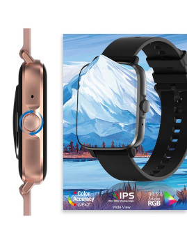 imagem de Smartwatch DT102 com pulseira de aço Rosa Dourado5