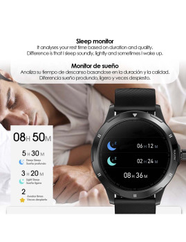 imagem de Smartwatch K15 com Temperatura Corporal Modo Multidesporto Monitor Cardíaco e Tensão Preto4
