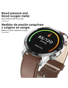 imagem de Pulseira de Couro Sintético Smartwatch L13 com Modo Multiesportivo Preto2