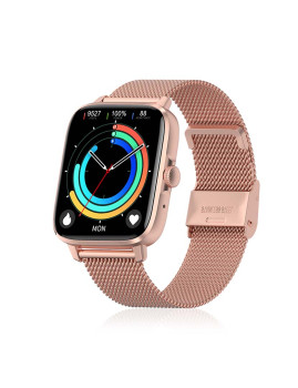 imagem grande de Smartwatch DT102 com pulseira de aço Rosa Dourado8