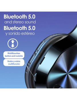 imagem de Fones T5 Bluetooth 50 com alta-voz rádio FM e leitor micro SD Preto4