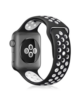 imagem de Bracelete desportiva de silicone compatível iWatch 38mm / 40mm Tamanho M/L Preto 2