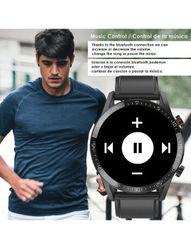 imagem de Pulseira de Couro Sintético Smartwatch L13 com Modo Multiesportivo Preto6