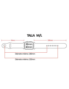 imagem de Bracelete desportiva de silicone compatível iWatch 38mm / 40mm Tamanho M/L Preto 3
