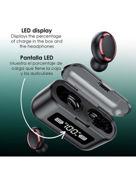 imagem de Auriculares TWS F9-281 Electroplate Bluetooth 5.0 com função powerbank.4