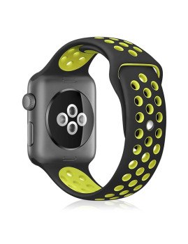imagem de Bracelete deportiva de silicone compatível iWatch 42mm / 44mm Tamanho S/M Preto2
