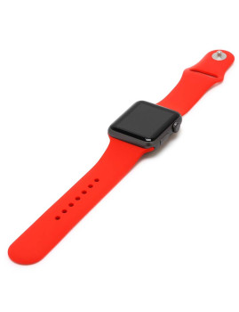 imagem grande de Bracelete silicone para Apple Watch 42mm Vermelho3