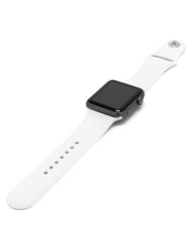 imagem grande de Bracelete Silicone Apple Watch 42MM/44MM Branco 3