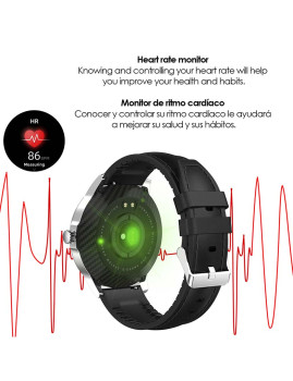 imagem de Smartwatch K15 com Temperatura Corporal Modo Multidesporto Monitor Cardíaco e Tensão Preto3