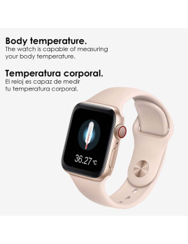 imagem de Smartwatch U78T com Chamadas Bluetooth Temperatura Corporal e Monitor Cardíaco Branco2