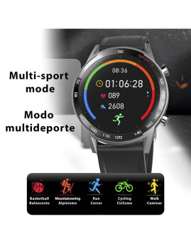 imagem de Smartwatch T23 com Temperatura Corporal Tensão e Oxigénio no Sangue Rosa 7