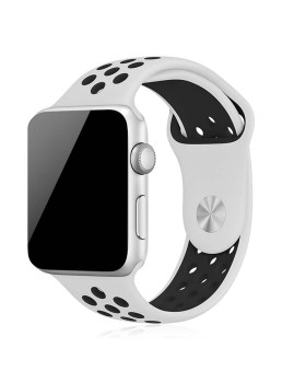 imagem de Bracelete Desportiva de Silicone Compatível iWatch 38mm / 40mm S/M Branco1
