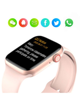 imagem grande de Smartwatch W26M com notificações de aplicações Preto2