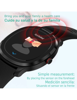 imagem de Smartwatch T01 com medicão de temperatura corporal Preto 2