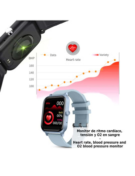 imagem de Smartwatch H10 com Monitor Cardíaco Tensão e de O2 no Sangue Azul Petróleo 2