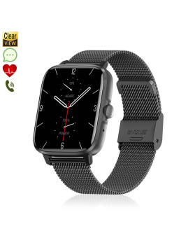 imagem grande de Smartwatch DT102 com pulseira de aço Preto1