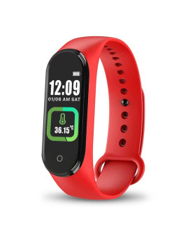 imagem de Smartband Bluetooth AK-M4 PRO com medição da temperatura corporal Vermelho 7