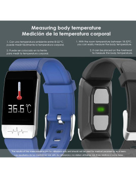 imagem de Smartwatch F112 com medição de temperatura corporal Preto2