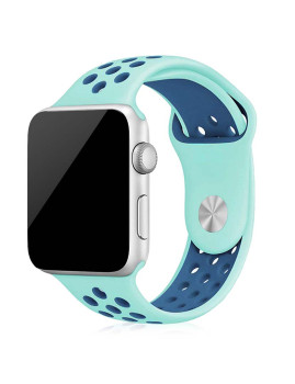 imagem grande de Bracelete Desportiva Silicone Para Apple Watch 42Mm / 44Mm S/M Verde água-marinha1