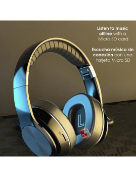 imagem de Fones VJ320 HiFi Bluetooth 50 com alta-voz rádio FM leitor micro SD Branco3